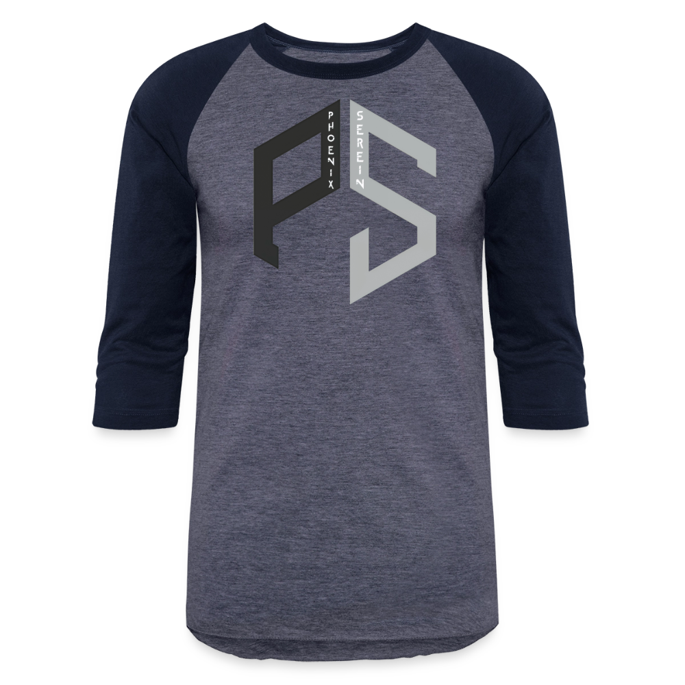 PS Logo Long Sleeve Baseball T-Shirt Men - heather blue/navy