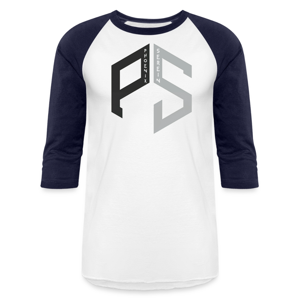 PS Logo Long Sleeve Baseball T-Shirt Men - white/navy