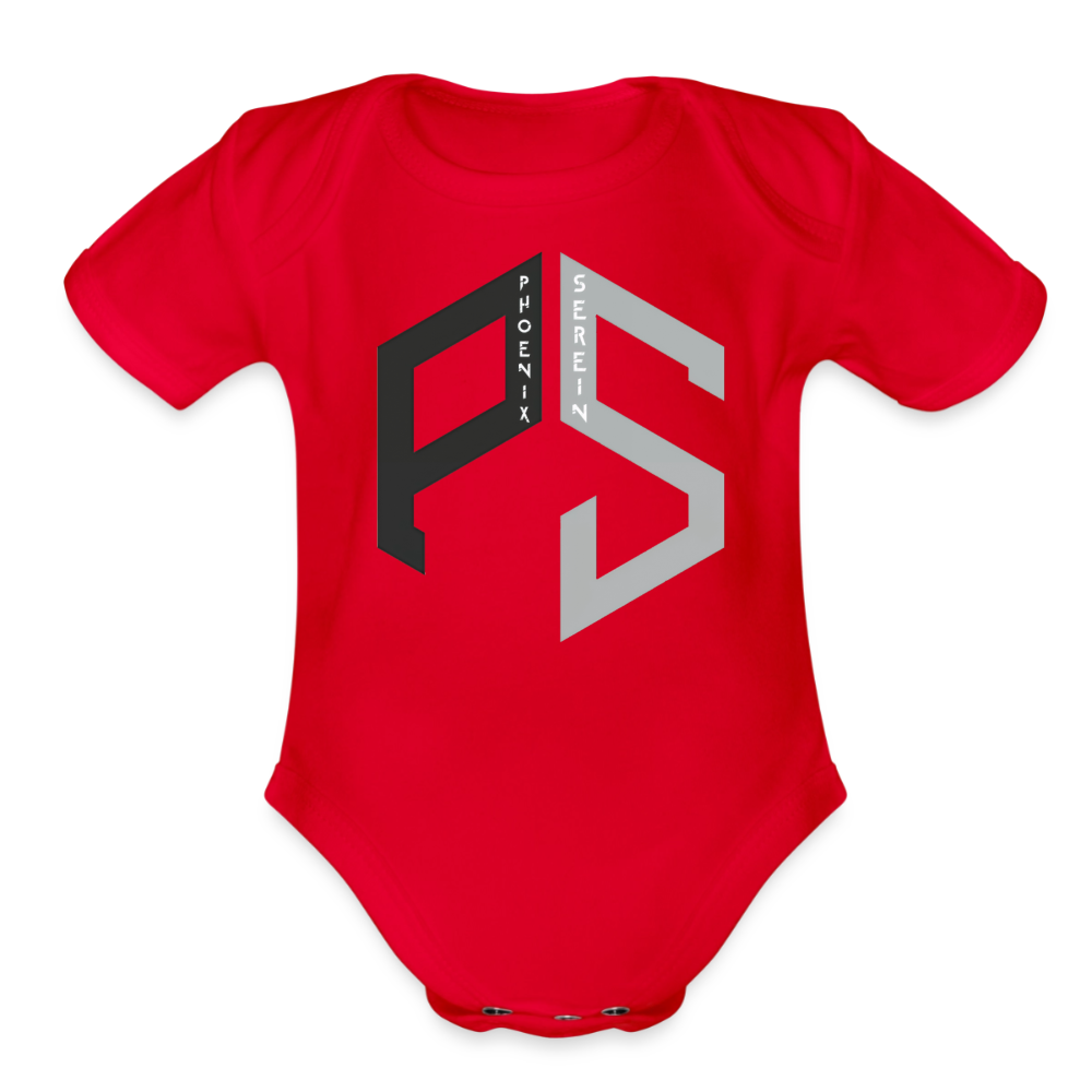 PS Logo Short Sleeve Baby Onesie - red