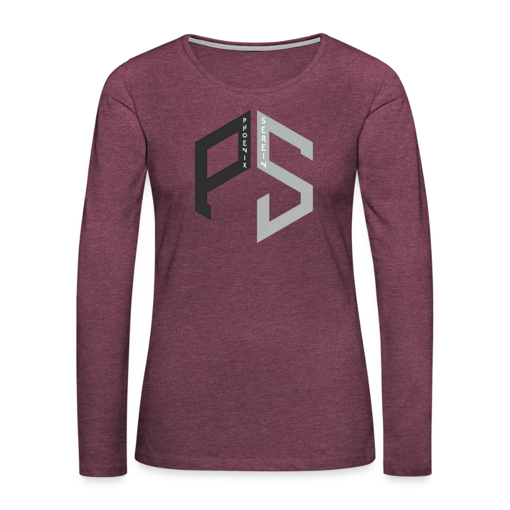 PS Logo Long Sleeve T-Shirt Women - heather burgundy