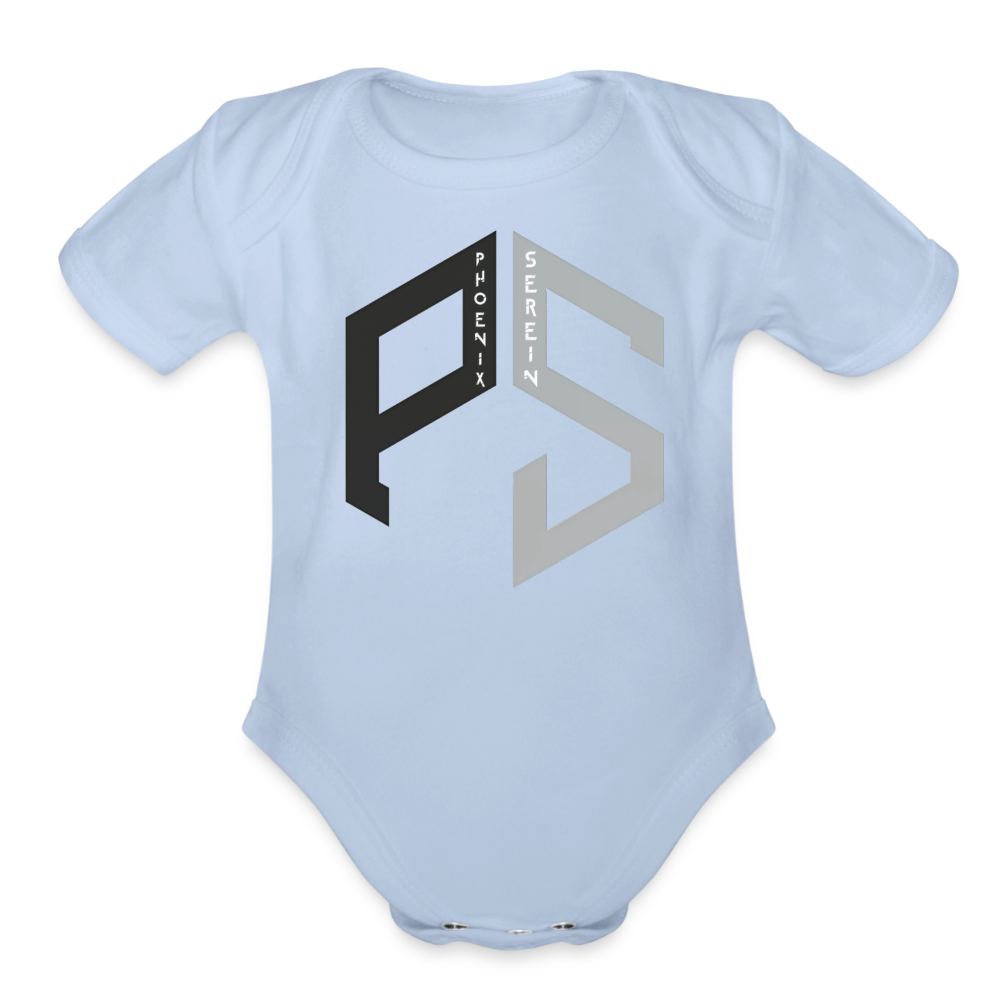 PS Logo Short Sleeve Baby Onesie - sky