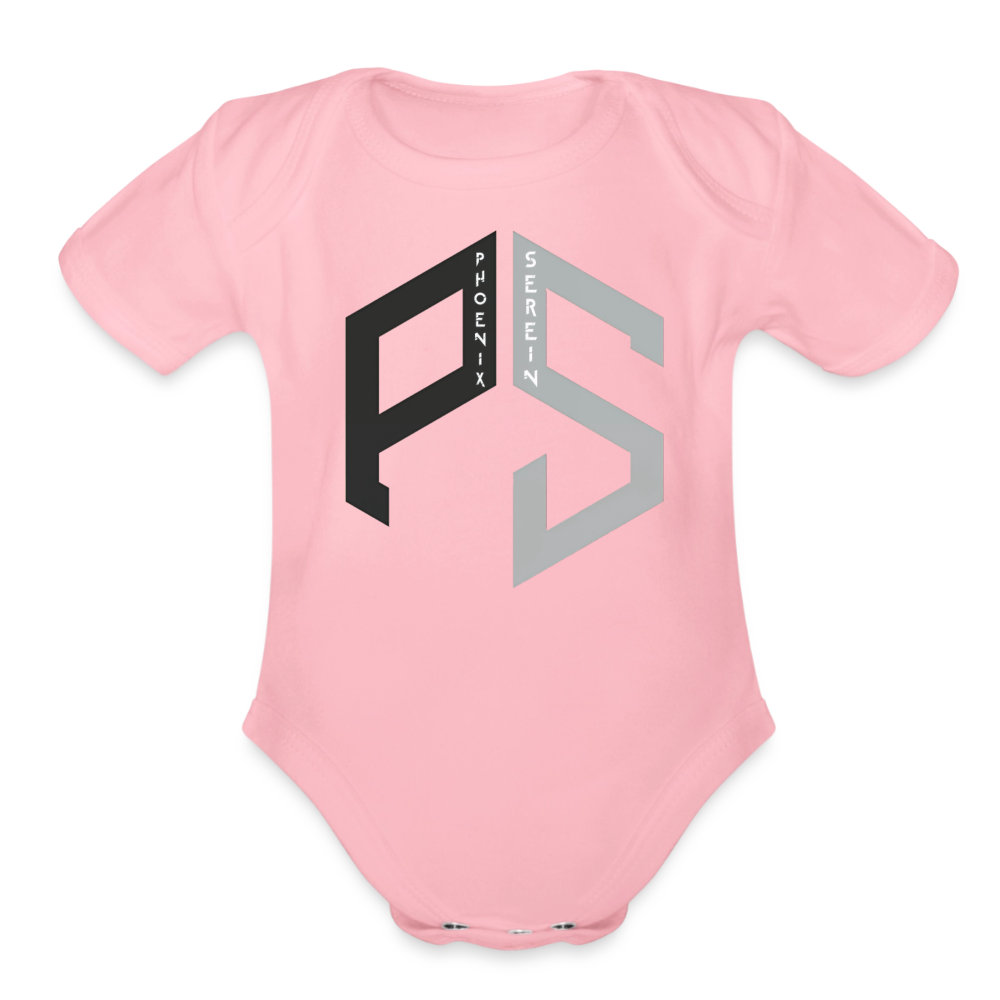 PS Logo Short Sleeve Baby Onesie - light pink