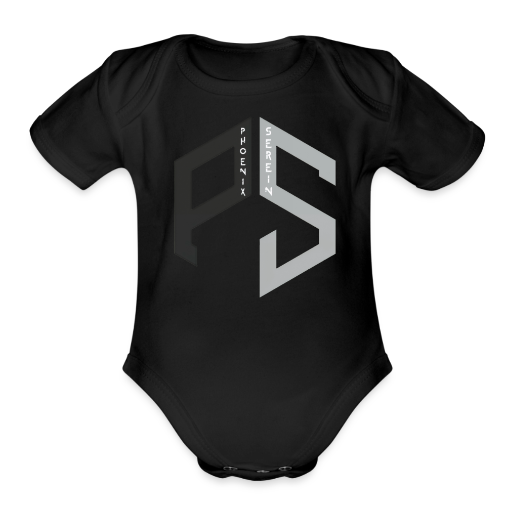 PS Logo Short Sleeve Baby Onesie - black