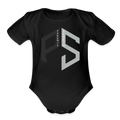 PS Logo Short Sleeve Baby Onesie - black